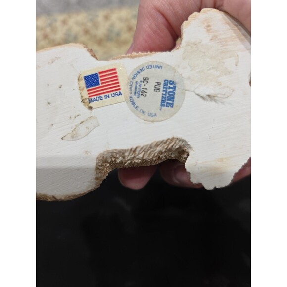 Vintage‎ 1984 Stone Critters The Animal Collection Pug Dog Figurine Painted 4" - Picture 7 of 7